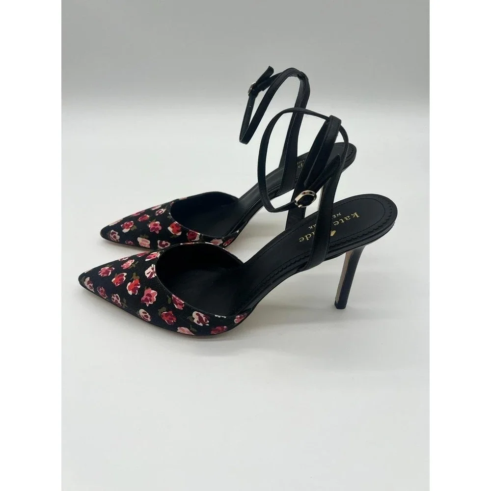 Kate Spade Ankle Strap Floral Heel 9.5